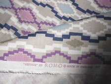 ROMO printed geometric cotton linen ORTEGA blue tan lavender white new 4Y(2Y+2Y) picture