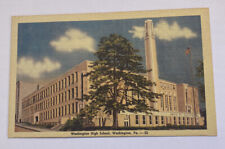 Vintage Linen Postcard ~ Washington High School ~ Washington Pennsylvania PA picture