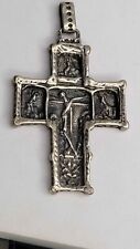 Vintage - Antique BYZANTINE sterling SILVER CROSS pendant 14g. WEIGHT.2 x 1.5