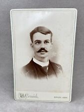 Handsome MAN w Western MUSTACHE 1880s CABINET PHOTO Suit. Ripley, Ohio, Doc picture