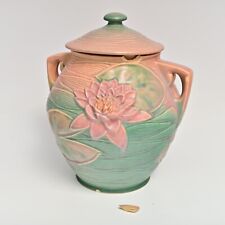 Vintage Roseville Art Pottery WATER LILY Pink Cookie Jar 1 - 8