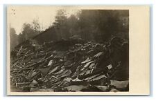 Postcard Large Debris Pile from Train Crash RPPC D114 picture