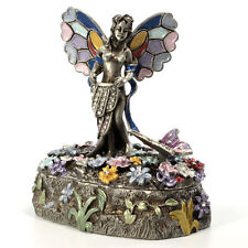 Bejeweled fairy trinket box, Faberge  figurine, with crystals in antique silver picture