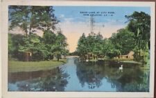 Postcard Swan Lake At City Park New Orleans Louisiana 1935 Stamp Cancel picture