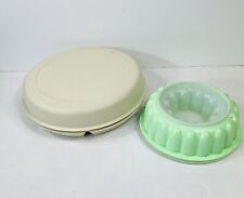 Vintage Tupperware Divided Veggie Tray w/ Lid No Dip Bowl & Green Jello Mold picture