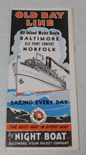 1948 Baltimore Steam Packet Company time table Baltimore to Norfolk picture