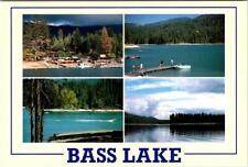Bass Lake, CA California MARINA~Pines & BOATING~DOCKS Madera County 4X6 Postcard picture