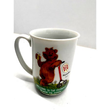 VTG Suzy's Zoo Ceramic Mug Cup Signed Spafford Enesco 1976 Bear Mower Friend NEW picture