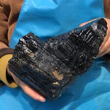 7.23LB TOP Natural Black Tourmaline Crystal Rough Mineral Healing Specimen 777 picture