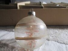 Vintage WWII 2 Era Unsilvered Tinsel Inside Christmas Tree Glass Ornament 2.5'' picture