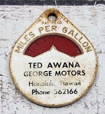 Vintage Miles per Gallon Calculator Keychain Pendant Hawaiian Ted Awana Motors picture