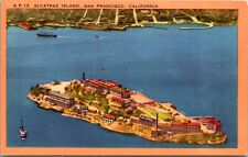 Alcatraz Island San Francisco California CA Unposted Linen Vintage Postcard picture