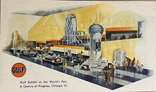 Chicago Worlds Fair 1933 Gulf Exhibit Interior Illinois Postcard picture