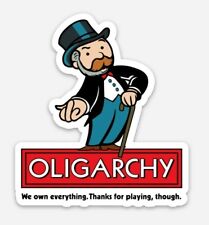 Oligarchy Stickers : lot of 5  Jimmy Dore Inspired Vintage Retro Monopoly guy 3