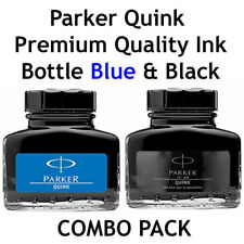 Parker Quink Fountain Pen Ink Bottle 30ml | Black & Blue Ink (Select Pack) USA picture