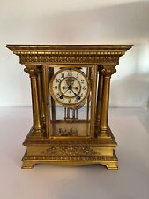 RARE ANTIQUE JENNINGS BROTHERS CRYSTAL REGULATOR CLOCK BY ANSONIA WORKS picture
