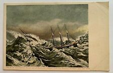 c1900s Maine Ship Postcard HH Chamberlain Blown out of Pemaquid Harbor schooner picture