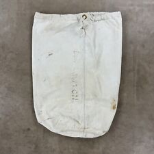 WWII HBT USN White Barracks Bag Sea Duffle Sailor Canvas Laundry 40s Vtg Named picture