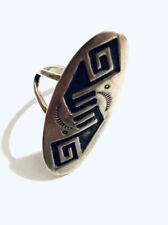 Ring Vintage Hopi Native American Sterling Silver Overlay Ring Size 7/8 AKEE picture
