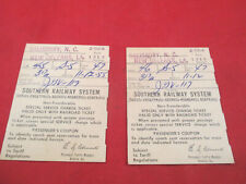 Vintage Southern Railway Lines Railroad TWO SEATS  NC to NEW ORLEANS picture