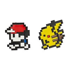 Pokemon Ash & Pikachu Pixel Art Gameboy Color Yellow Pin 2Pcs Cute picture