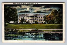 Washington DC- White House By Night, Antique, Vintage Souvenir Postcard picture