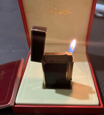Working S.T.Dupont Gas Lighter Black Gold LINE2 with box picture