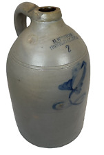 Rare Antique 2 Gallon Stoneware H. Weston Honesdale PA Jug With Cobalt Design picture