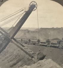 Hibbing MN Iron Ore Open Pit Mine Train Cars Loaded c1920s Keystone 6965 SA4 picture