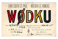 Ham Radio Vintage QSL Card     W0DKU   1952   Wichita, Kansas picture