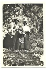 Vintage 1910's Photo of an Edwardian Couple Man & Woman Carrying Pinic Baskets picture