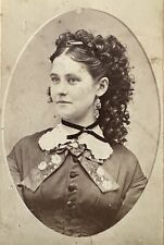 STUNNING & beautiful Victorian young lady photo curls JEWELRY earrings IONIA MI picture