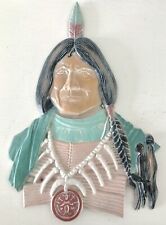 Sexton Native American Plaque Indian Metal Wall Hanging By Sexton USA Vintage picture