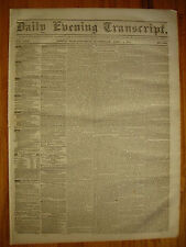Daily Evening Transcript (Boston MA) 1851 newspaper. Mr. Webster at Harrisburg picture