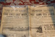 Vintage Reissue Newspaper Dated April 16, 1912 TITANIC St. Louis Post Dispatch picture