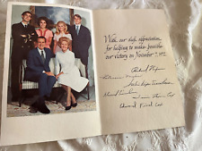 RICHARD NIXON NOVEMBER 7 1972 FAMILY PHOTO APPRECIATION VICTORY CARD picture