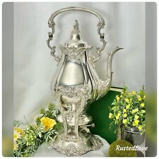 Wallace Baroque Silver Plated Tilting Tea Pot Stand & Warmer #299 - Tea Kettle picture