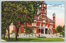 Fond Du Lac Wisconsin Court House Linen Postcard picture