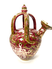 FISCHER J. BUDAPEST, EARTHENWARE LARGE FLORAL MULTI HANDLE WINE/WATER JUG picture