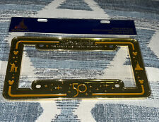 Walt Disney World 50th Anniversary Gold Metal License Plate Cover Frame New picture