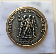 Vtg VIETNAM VETERANS MEMORIAL Marble Paperweight - VVMF Washinton DC picture