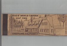 1930s Matchbook Cover Crown Match Co Rim O' World Tavern And Inn Crestline, CA picture