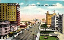 Vintage Postcard- Boulevard Looking East, Long Beach, CA. Early 1900s picture