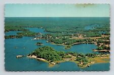 Aerial View Picnic Island Resort Honey Harbour Ontario Canada Postcard UNP VTG picture