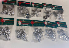 10 Vintage REVCO Plastic Christmas Ornaments NIP Silver Tone Angels Music  Birds picture