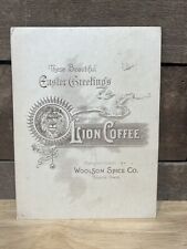 Antique 1890’s Easter Greetings Lion Coffee Woolson Spice Co. Child Trade Card picture