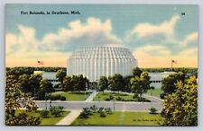 Fort Rotunda Dearborn Michigan Linen Ford Motor Co. Vintage UNP Postcard 1942 picture