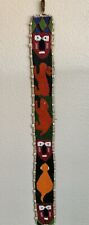Vtg African Yoruba Tribe Sash Colorful Beaded Wall Hanging Panel Cowrie Shells picture