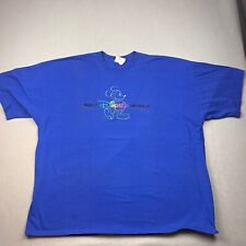 Vintage Walt Disney World T-Shirt Embroidered XXL Blue Mickey Mouse 90s Y2K picture