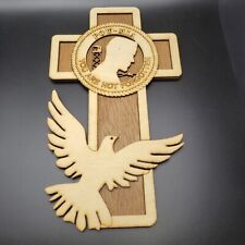 POW MIA Laser Cut Wooden Cross With Dove 10